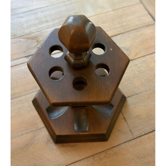 Vintage Wooden Pipe Rack Holder for 6 Used - Picture 5 of 16